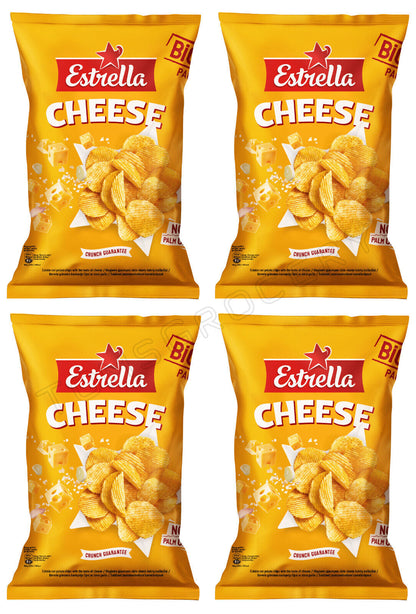 4 ESTRELLA CHEESE Flavor Potato Chips Crisps European Snacks 180g 6.3oz