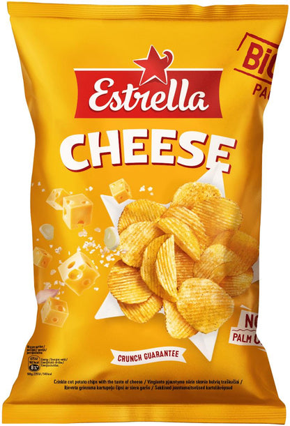 4 ESTRELLA CHEESE Flavor Potato Chips Crisps European Snacks 180g 6.3oz