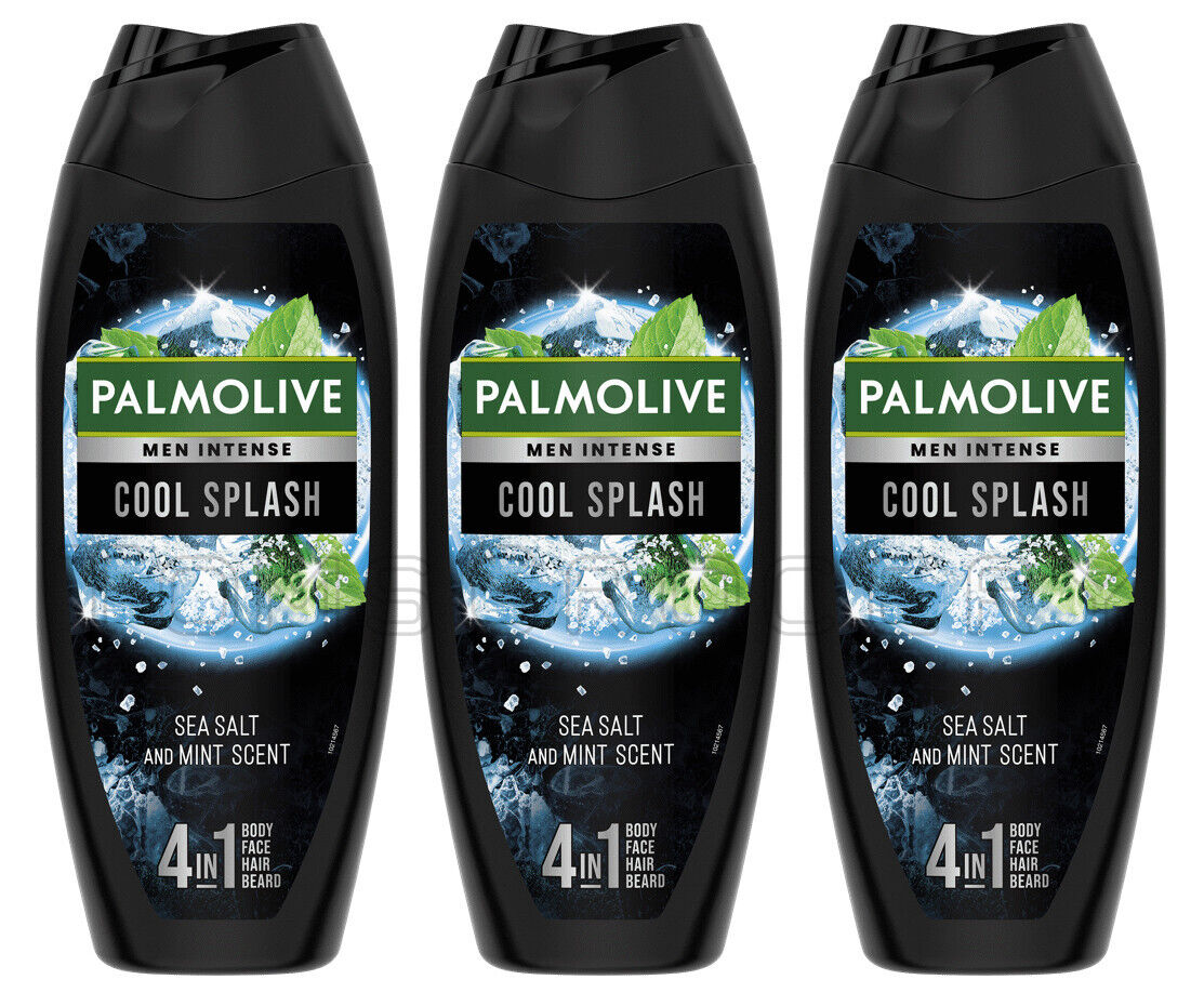 3 PALMOLIVE MEN INTENSE COOL SPLASH Sea Salt & Mint 4in1 Shower Gel 500ml