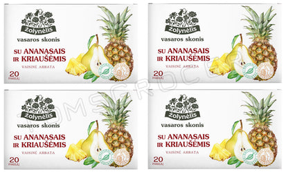 4 NATURAL PINEAPPLE & PEAR Flavor Herbal Infusion Fruit Tea Boxes Zolynelis