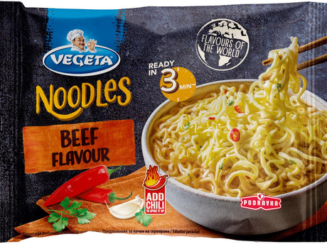 4 VEGETA BEEF Flavor Ramen Soup Instant Noodles European Snacks