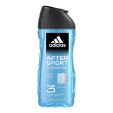5 ADIDAS AFTER SPORT 3in1 Hydrating Shower Gel Bottles For Men 250ml