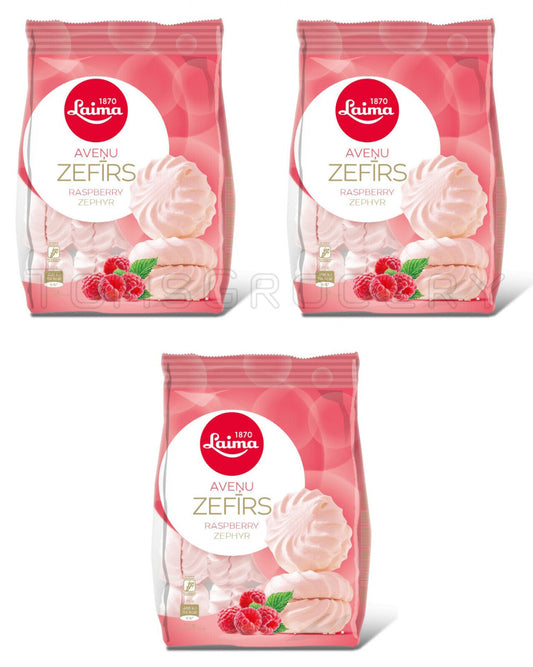 3 LAIMA RASPBERRY Flavor Zephyr Marshmallows Retro Latvian Sweets Candy 200g 7oz