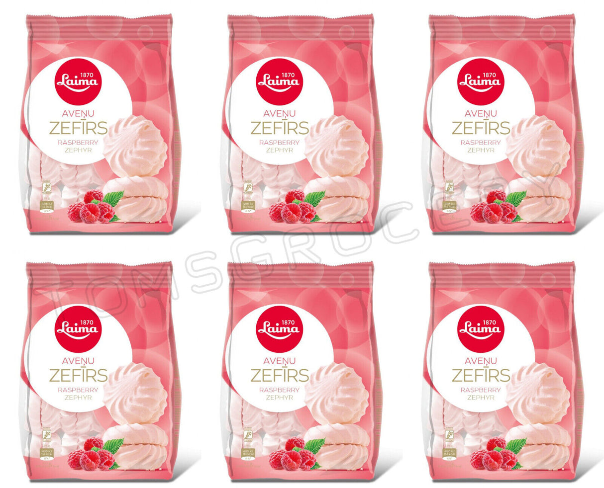 6 LAIMA RASPBERRY Flavor Zephyr Marshmallows Retro Latvian 200g 7oz