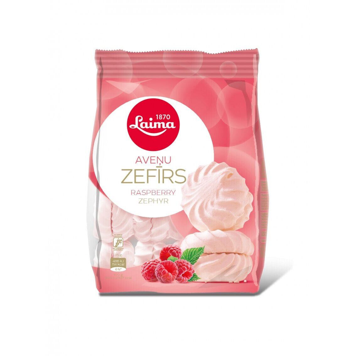 6 LAIMA RASPBERRY Flavor Zephyr Marshmallows Retro Latvian Sweets Candy 200g 7oz