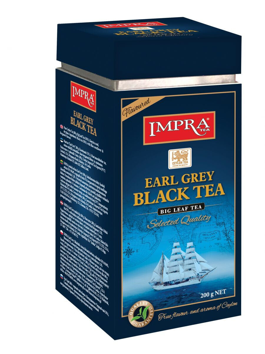 3 IMPRA EARL GREY Big Leaf Black Tea Tin All Natural Ingredients 200g 7oz