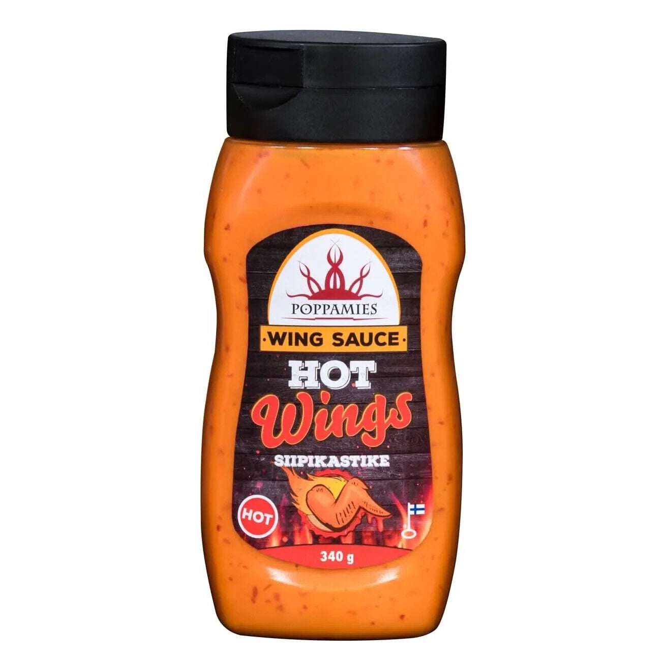 POPPAMIES HOT WING BBQ SAUCE Bottle 340g 12oz