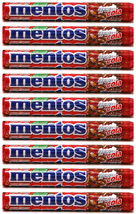 9 MENTOS FRESH COLA Flavor Chewy Dragees Candy Sweets 37.5g