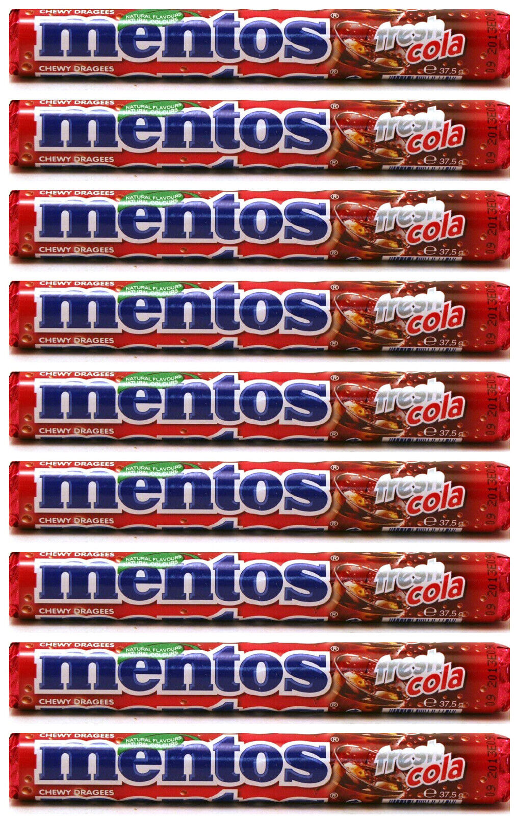 9 MENTOS FRESH COLA Flavor Chewy Dragees Candy Sweets 37.5g