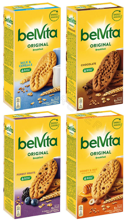 4 BELVITA Wholegrain Breakfast Biscuits Bundle Healthy Cookies 300g 10.5oz