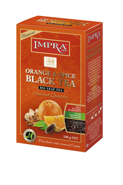 IMPRA ORANGE & SPICE Big Loose Leaf Black Tea All Natural Ingredients 100g 3.5oz