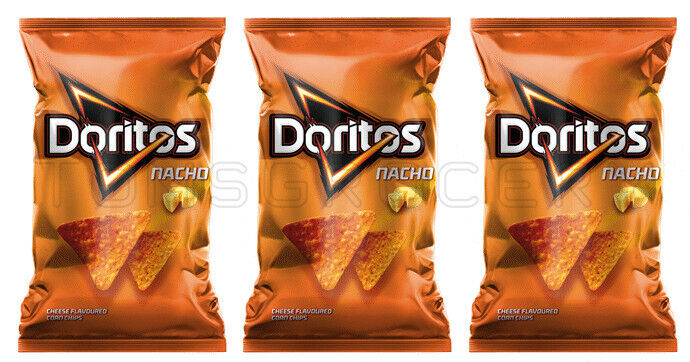 3 DORITOS NACHO Cheese Flavor Corn Chips Crisps European Snacks 100g 3.5oz