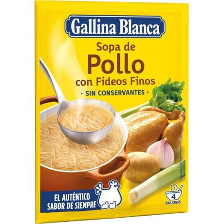 4 GALLINA BLANCA Fideos Finos Chicken Soup with Noodles 71g 2.5oz