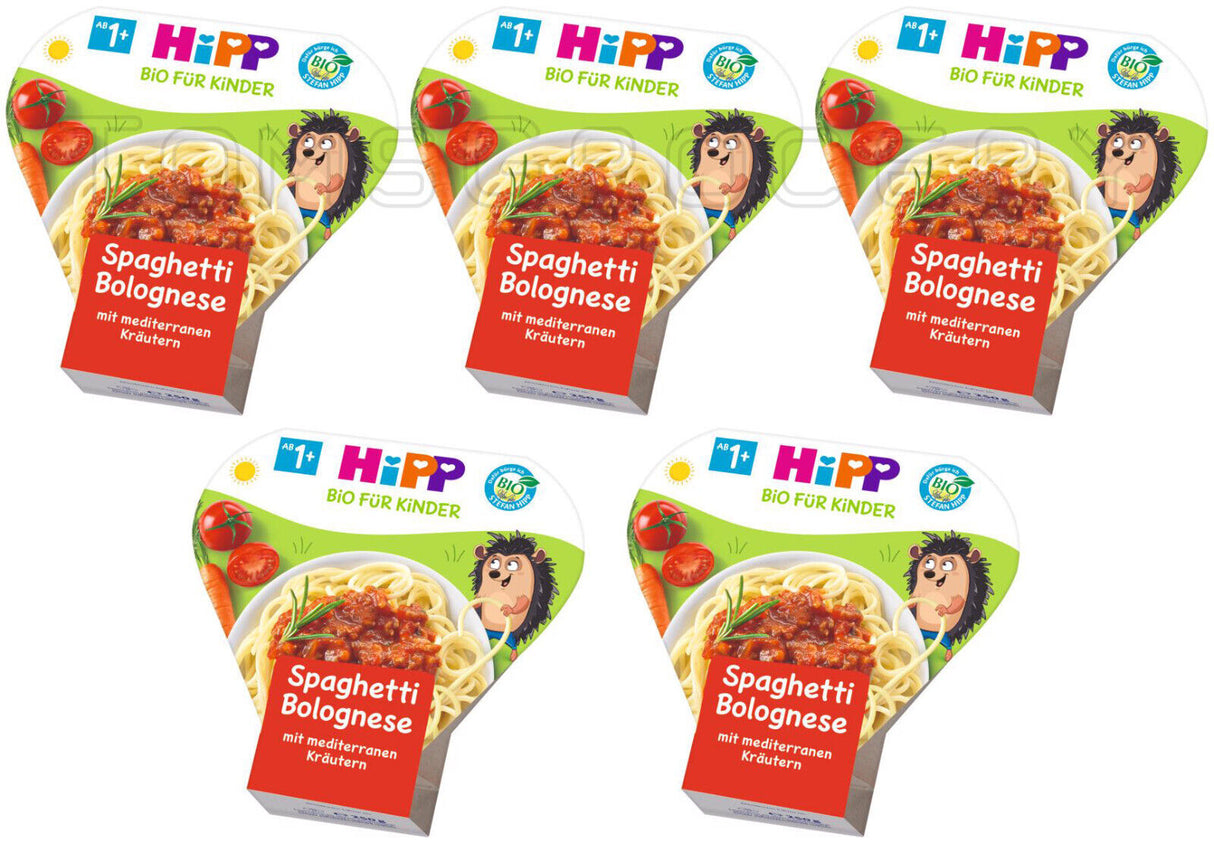 HIPP ORGANIC Instant Spaghetti Bolognese Kids Meal from 1 Year 5 x 250ml