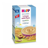 HIPP Baby Milk Cereal 5-Grain with Plum from 6 Months 250g 8.8oz