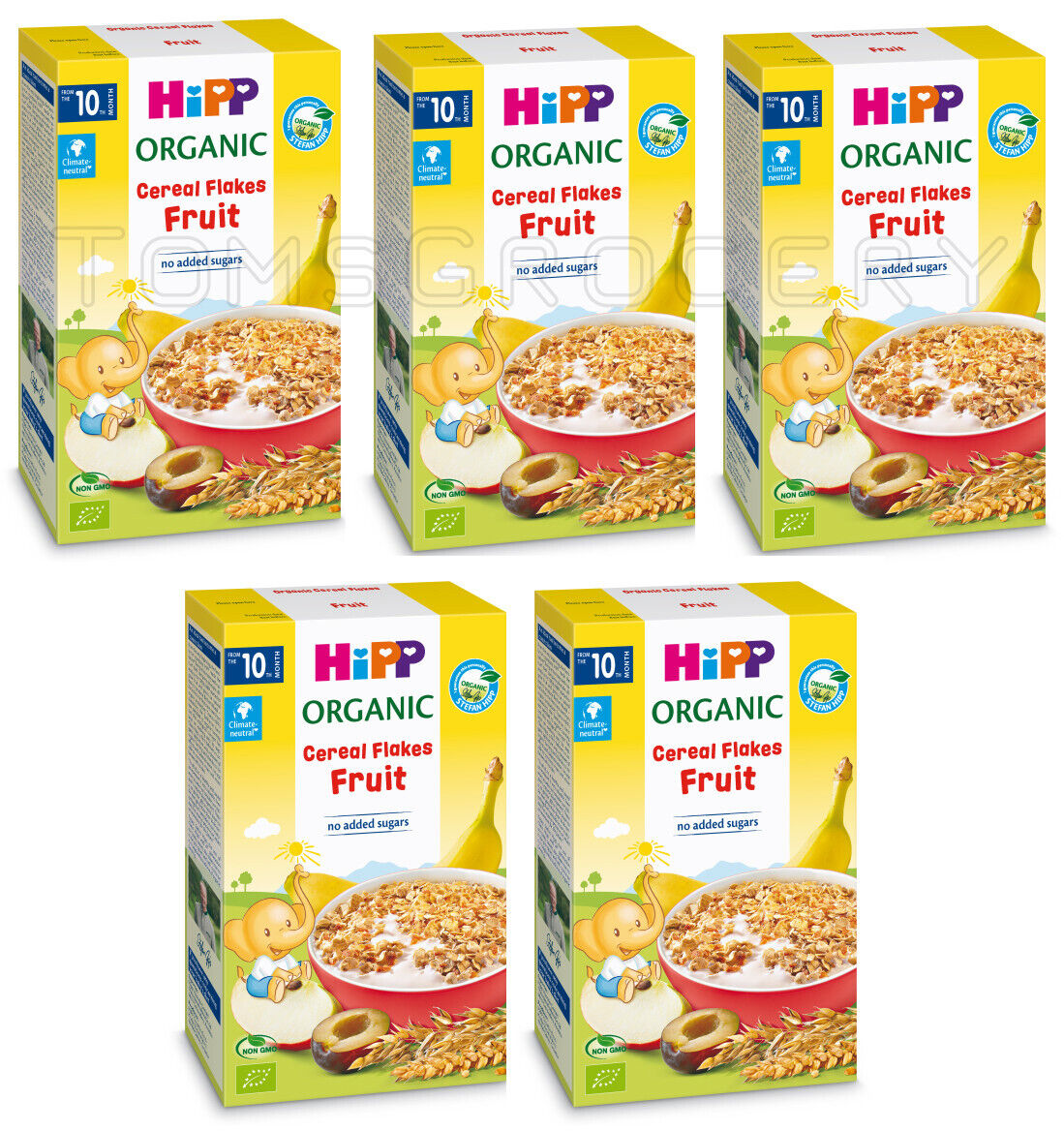 5 HIPP ORGANIC Cereal Flakes with Fruits from 10 Months 200g 7oz