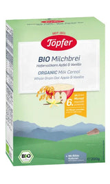 TOPFER ORGANIC Milk Cereal With Apple & Vanilla From 6 Months 200g 7oz