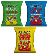 CHAZZ JALAPENO HABANERO CAROLINA REAPER FLAMING GHOST Spicy Potato Chips Bundle