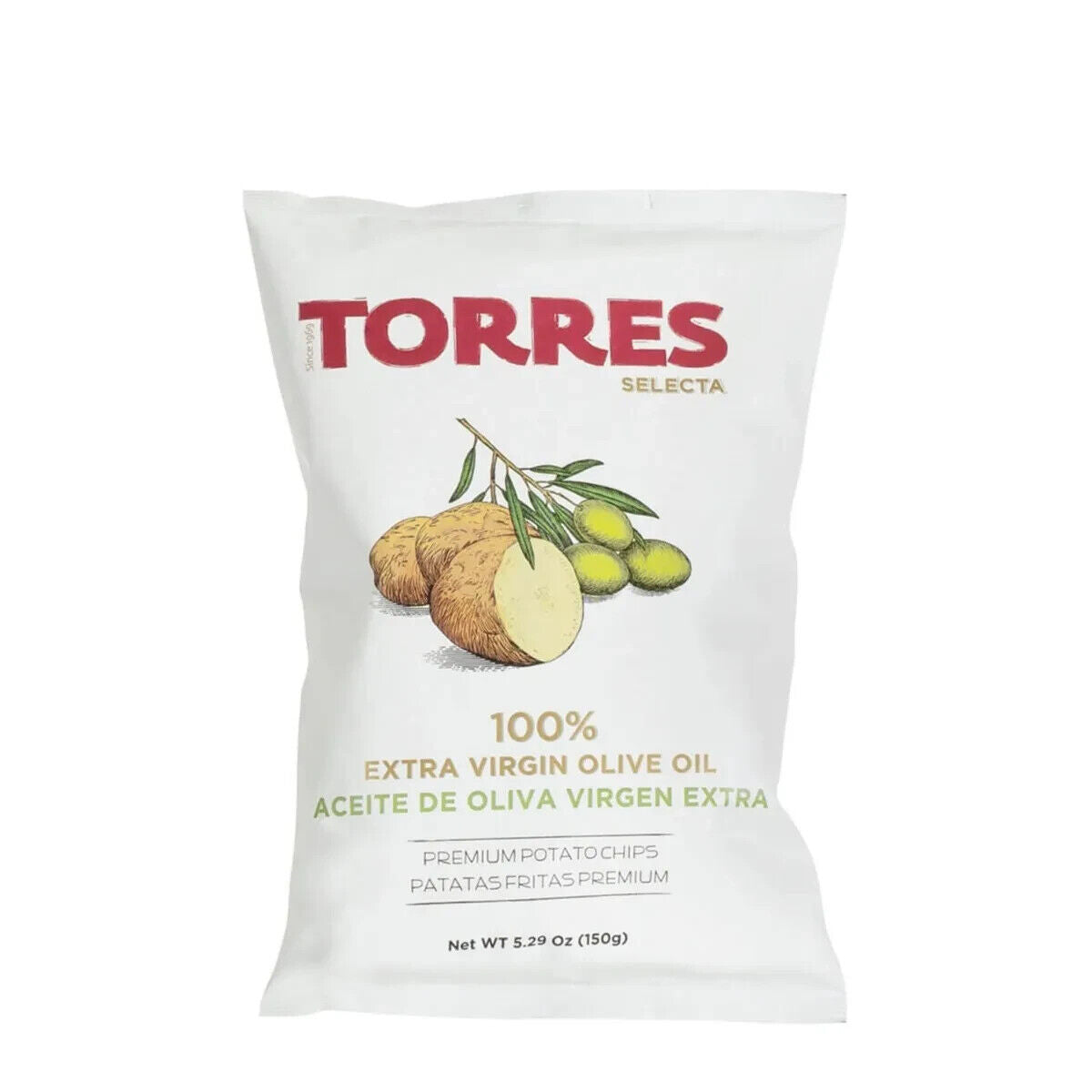 4 TORRES OLIVE OIL Flavor Premium Potato Chips European Snacks 150g 5.29oz