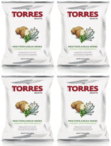 4 TORRES MEDITERRANEAN HERBS Flavor Premium Potato Chips Snacks 150g 5.29oz
