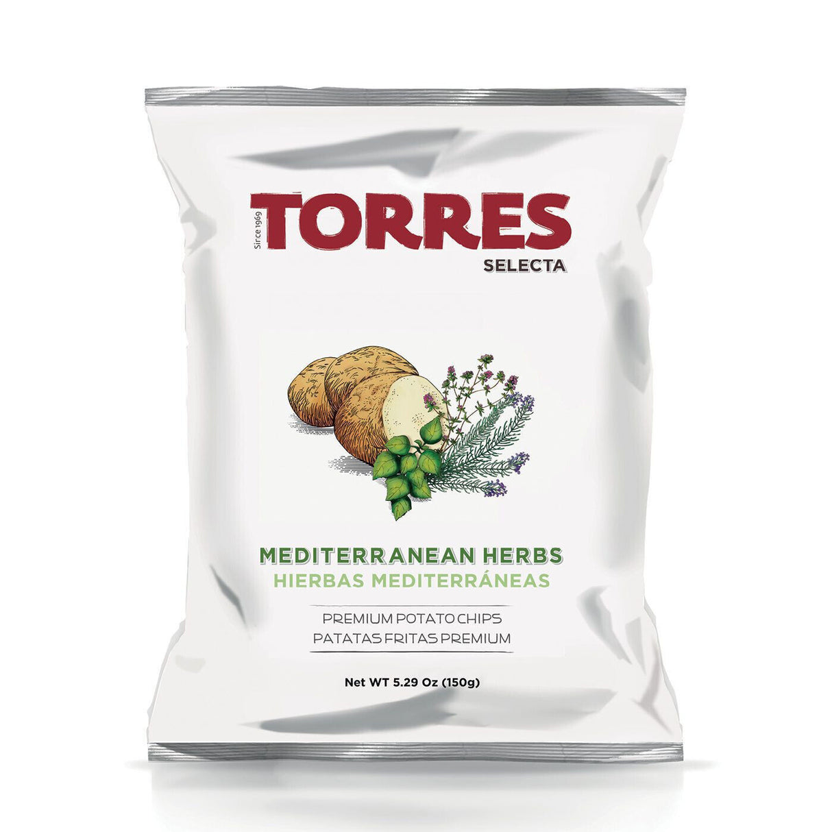 4 TORRES MEDITERRANEAN HERBS Flavor Premium Potato Chips Snacks 150g 5.29oz