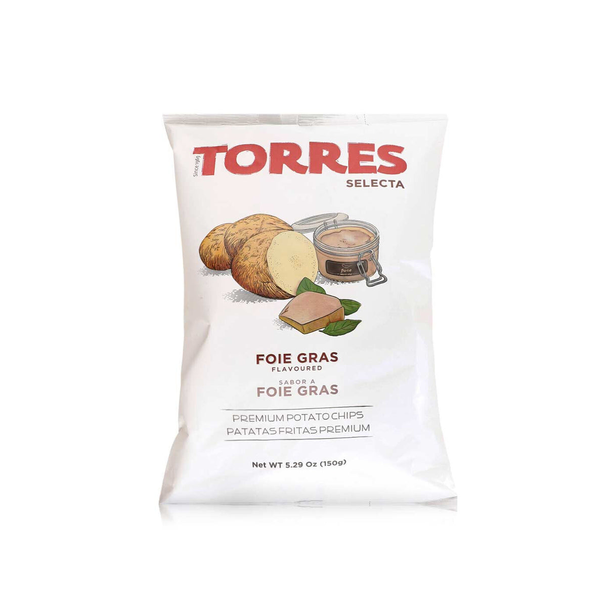 4 TORRES FOIE GRAS Flavor Premium Potato Chips Bags European Snacks 150g 5.29oz