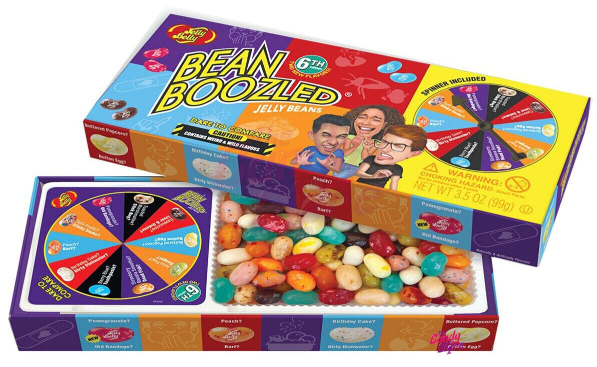 2 JELLY BELLY BEAN BOOZLED SPINNER 6th Edition Challenge Candy Party Sweets 100g