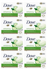 8 DOVE Refreshing Beauty Cream Bar with Cucumber & Green Tea Scent 90g