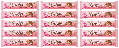 15 FAZER GEISHA CRUNCHY Milk Chocolate Bars with Soft Hazelnut Nougat Truffle