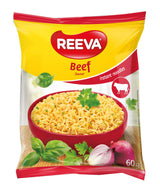 12 REEVA BEEF Flavor Instant Ramen Noodle Soup Snacks (Rollton) 60g 2.2oz