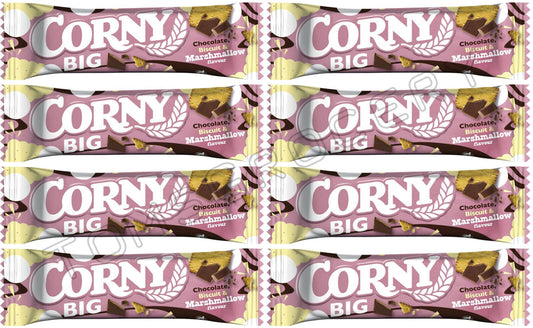 8 CORNY CHOCOLATE BISCUIT & MARSHMALLOW Flavor Breakfast Cereal Bars Sweets 40g