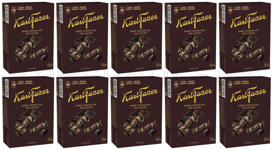 10 KARL FAZER DARK Chocolate 70% Cocoa Flavor Candies Sweets Gift Box 150g 5.3oz