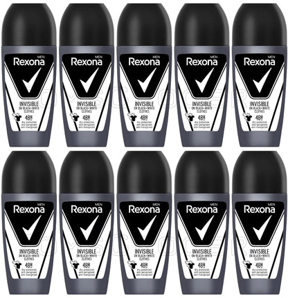 10 REXONA MEN INVISIBLE 48h Dry Anti Marks Protection Roll On Deodorant 50ml