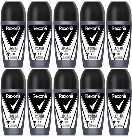 10 REXONA MEN INVISIBLE 48h Dry Anti Marks Protection Roll On Deodorant 50ml