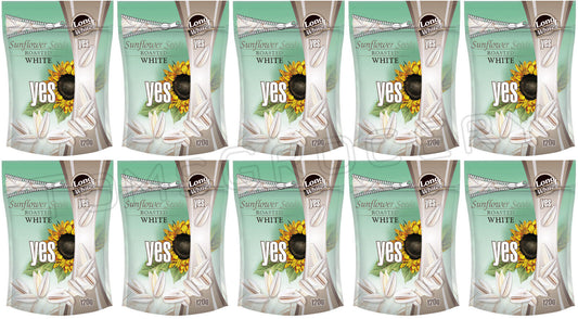 10 YES LONG WHITE Roasted Sunflower Seeds Unsalted Beer Snacks 120g 4.2oz