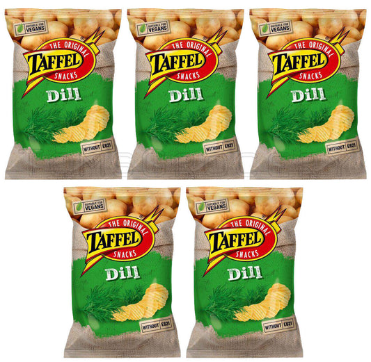 5 TAFFEL DILL Flavor Potato Chips Bags European Snacks Crisps 130g 4.6oz