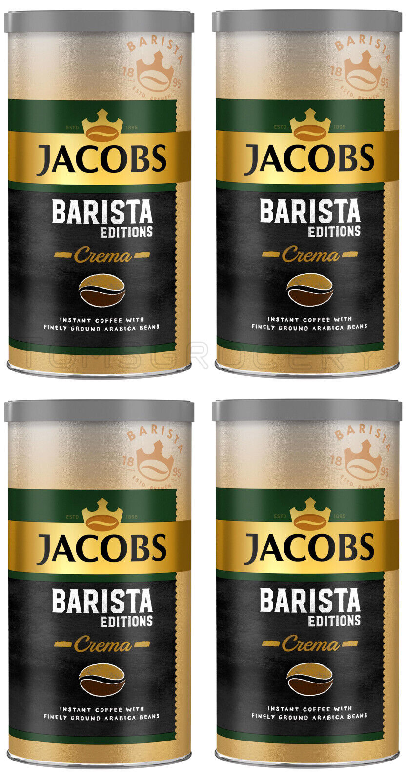 4 JACOBS BARISTA EDITIONS CREMA Instant Coffee with Finely Ground Beans 170g 6oz