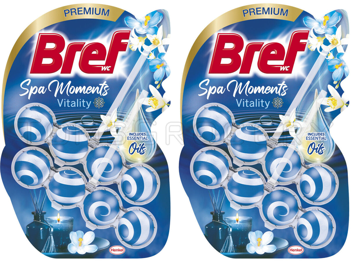 2 BREF PREMIUM SPA MOMENTS Refreshing WC Toilet Cleaner Hangers