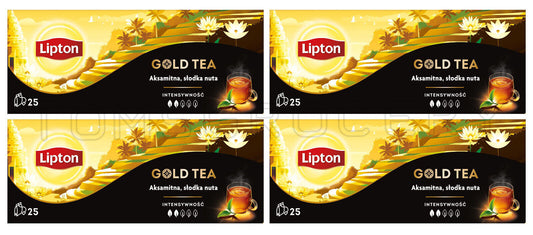 4 LIPTON GOLD BLACK TEA Boxes (100 servings)