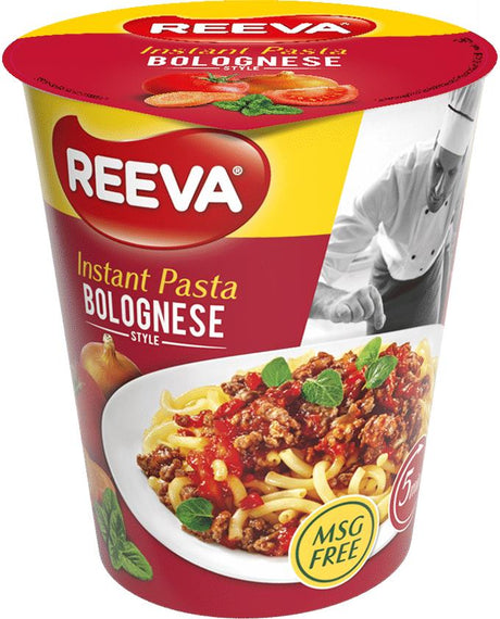 4 REEVA BOLOGNESE Flavor Instant Pasta Noodles Quick Prep Snacks (Rollton) 70g