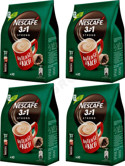 4 NESCAFE STRONG 3in1 Instant Coffee Bags 170g 6oz