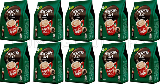 10 NESCAFE STRONG 3in1 Instant Coffee Bags (100 servings) 170g 6oz