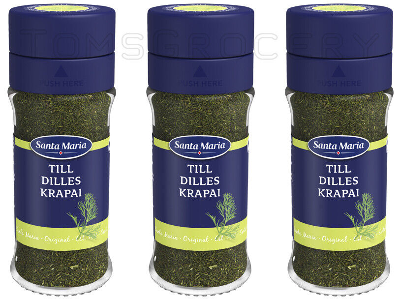 3 SANTA MARIA DILL Dried Spice Seasoning Jars 12g 0.42oz