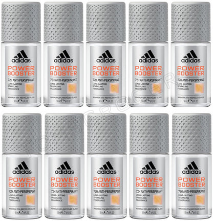 10 ADIDAS MEN POWER BOOSTER 72H Protection Antiperspirant Roll On Deodorant 50ml