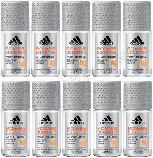 10 ADIDAS MEN POWER BOOSTER 72H Protection Antiperspirant Roll On Deodorant 50ml
