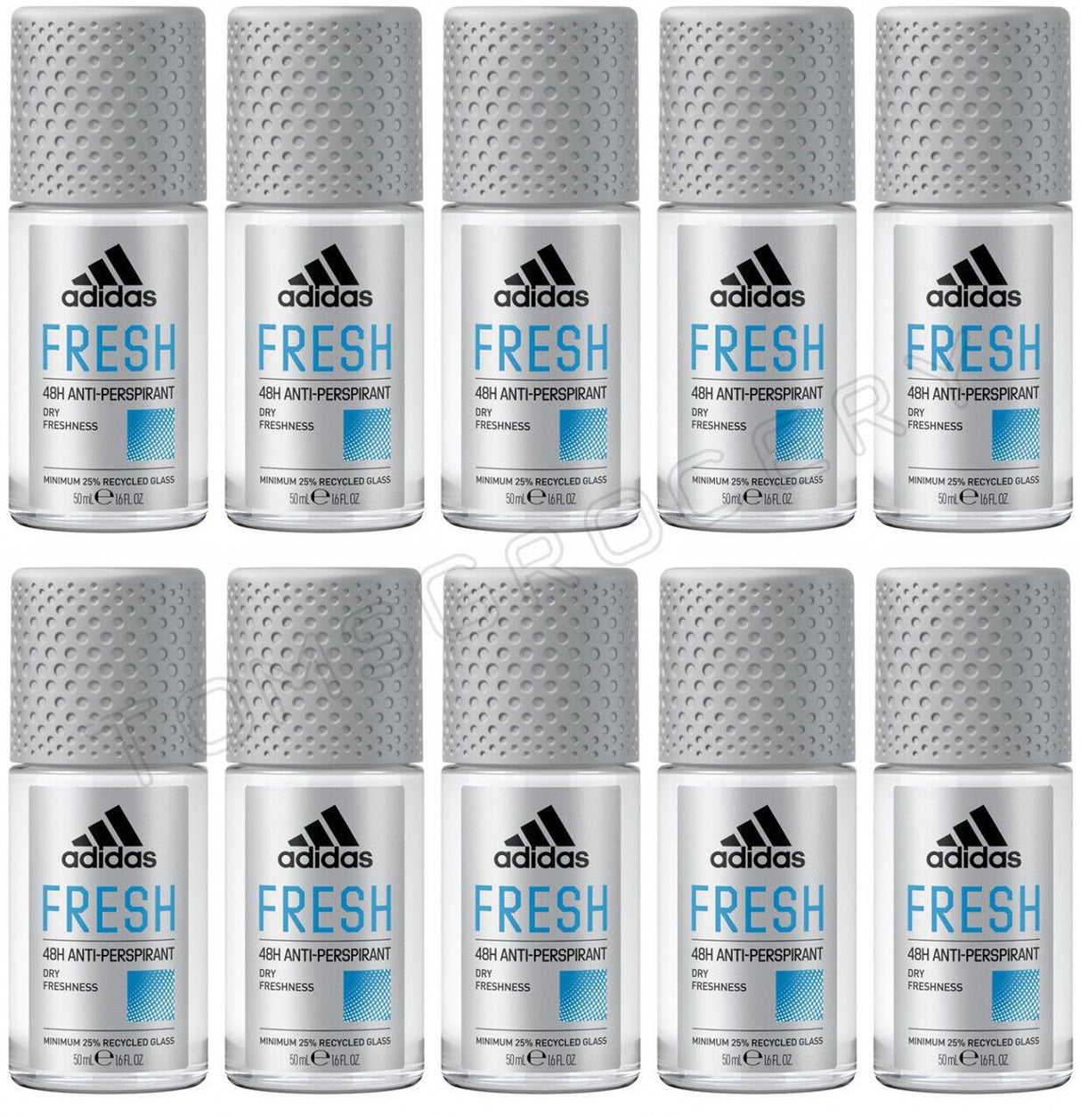 10 ADIDAS MEN FRESH 48H Dry Freshness Antiperspirant Roll On Deodorant 50ml