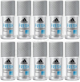 10 ADIDAS MEN FRESH 48H Dry Freshness Antiperspirant Roll On Deodorant 50ml