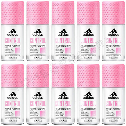 10 ADIDAS CONTROL 48H ULTRA PROTECTION Antiperspirant Roll On Deodorant 50ml