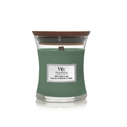 WOODWICK MINT LEAVES & OAK Scented Hourglass Candle 85g 3oz