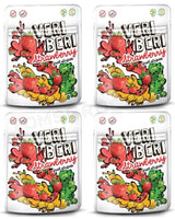 4 VERI BERI STRAWBERRY 100% Natural Vegan Sugar Free Gummy Stripes 50g 1.7oz